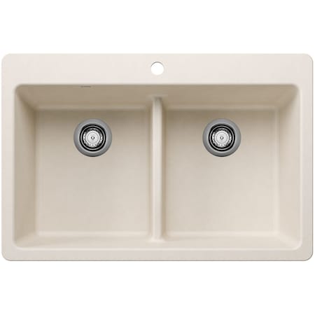 Blanco Liven 33 in. Drop-In/Undermount 50/50 Double Basin SILGRANIT Kitchen Sink with Low Divide 443209